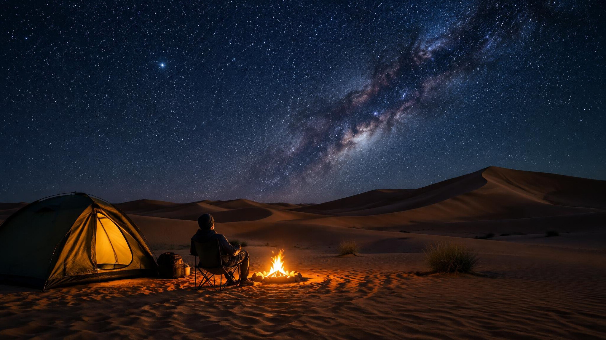 desert camping under stars