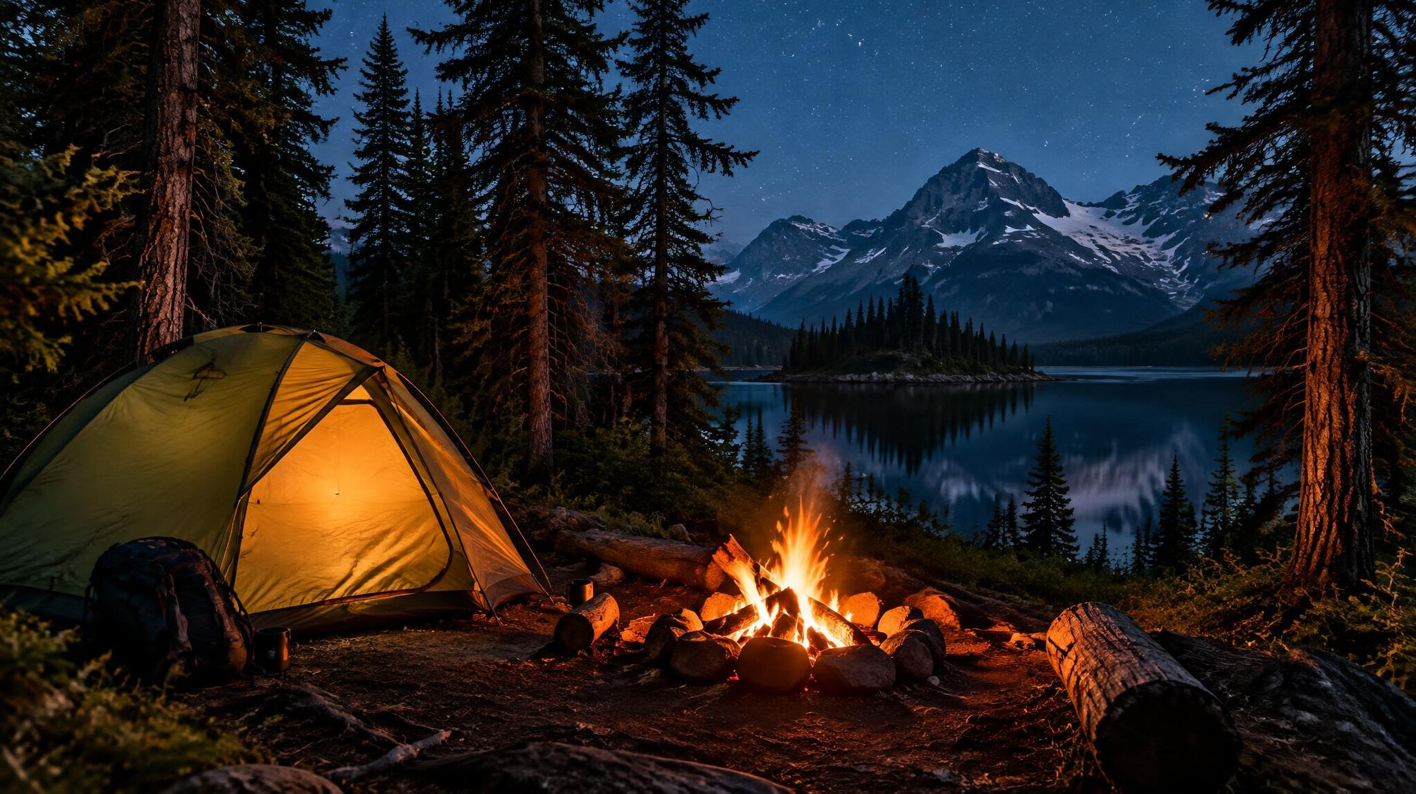 camping in canadian forest